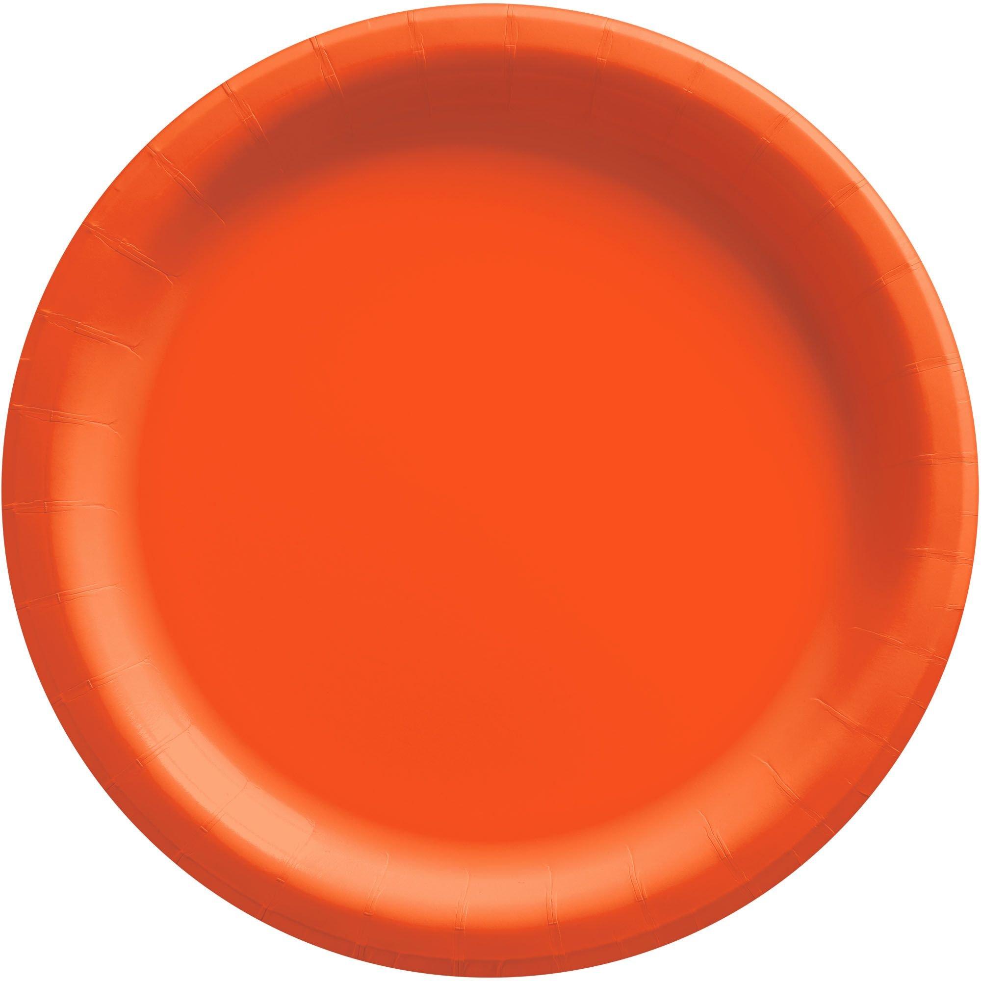 Orange Extra Sturdy Paper Dinner Plates, 10in, 50ct Party City
